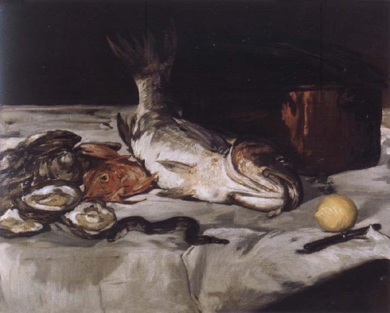 Edouard Manet Style life with carp and oysters oil painting picture